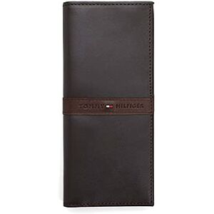 Tommy Hilfiger Men's Leather Ranger RFID Chequebook Cover Secretary Wallet, Brown