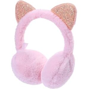 ARG Girls Ear Muffs Cat Earmuffs Ear Covers Warmers Adjustable Headwear for Kids Soft fur Unicorn Earmuffs (Kitty Pink)