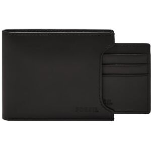 Fossil Men's Leather Bifold Sliding 2-in-1 with Removable Card Case Wallet for Men, Derrick Black