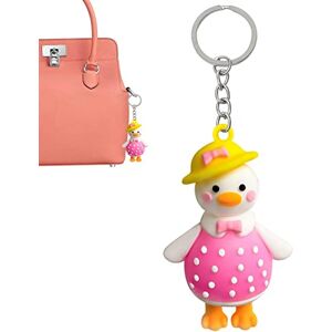 PETUFUN Cartoon Duck Keychain Creative Cute Little Travel Duck Keychains,Duck Party Favors Cute Small Ducky Pendant Accessories for Birthday Party Baby Shower