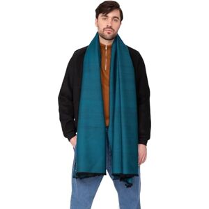 likemary Mens Scarves Winter - Wool Travel Blanket Wrap - Large Blanket Shawl - Handmade Gift for Men - Teal Mix Blue Scarf