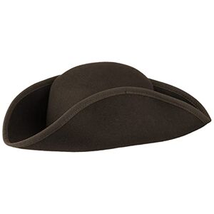 Lipodo Three Cornered Wool Felt Hat Women/Men - Made in Italy with Piping Summer-Winter - S (55-56 cm) Brown