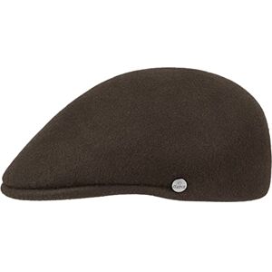 Lierys Men's Outdoor Flat Cap Made of Wool Felt - Cap Made in Italy - Water-Repellent & Packable Flat Cap - Fall/Winter Sports Cap - Flat Cap Dark Brown L (58-59 cm)