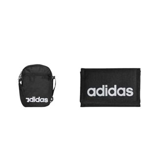 adidas HT4738 LINEAR ORG Sports pouch Unisex black/white NS & HT4741 Linear Wallet Wallets Unisex Adult Black/White Size NS