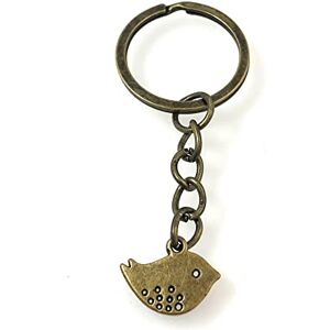 FizzyButton Gifts Bronze tone bird charm keyring key ring