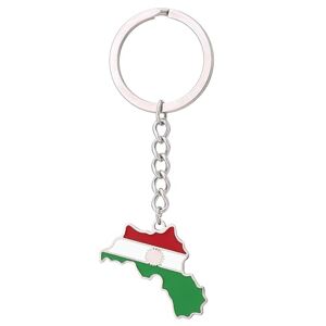 Generic Stylish Kurdistan Map Keyrings Gold/Silver Color Pendant Keychain Unique Ethnic Style Key Rings Accessory for Men Women