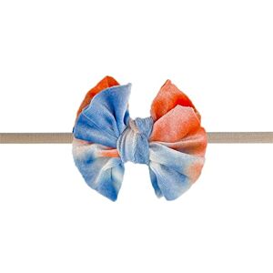 UIFLQXX Baby Fleece Bow Headwear Headband Infant Solid Tie-Dye Hairband Toddler Girls Care Headbands with Bows Child Hair Accessories (B, One Size)