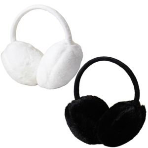 Eyccier 2PCS Ear Muffs Women Men Ear Muffs for Winter Thermal Fur Ear Warmers Warm Ear Muffs Women Christmas Winter Gift for 10+ Years Old Kids Adults Cold Weather Outdoor Activities