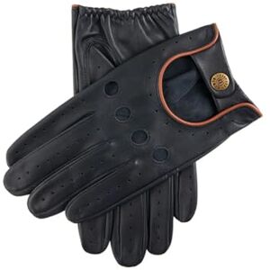 Dents Delta Men's Classic Leather Driving Gloves NAVY/TAN XL