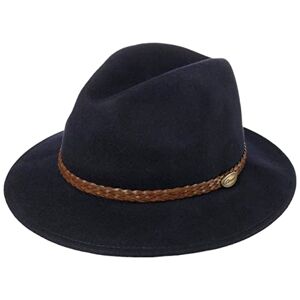 Lipodo Outdoor Traveller Wool Felt Hat Women/Men - Made in Italy Autumn-Winter - 55 cm Navy