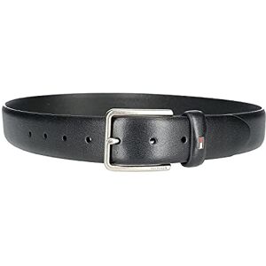 Tommy Hilfiger Men's Smooth Feather Edge Leather Belt, 40, Black