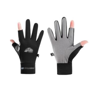 Zhchao Ice Silk Half-finger Cycling Gloves For Men And Women Outdoor Sports Fitness Fishing Sunscreen (Color : A, Size : M)