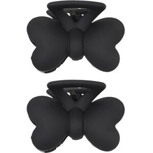 Yokawe Hair Grip Clip Strong 2pcs Bowknot Shape Claw Anti-slip Design Frosted Textures Back Head Black