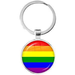 vepoty Rainbow Pendant Keychain Lgbt Relationship Keychain Transgender Pride Glass Ball Pendant Keyring for Men Womens