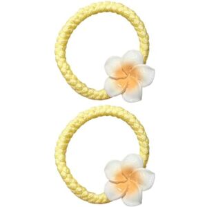 Yokawe Flower Hair Accessories Plumeria Non-slip Sweet Hairpins Rings Decorative Plastic Clips Ties for Women D