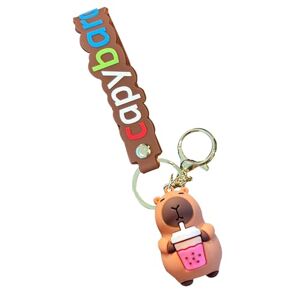 Generic Capybara Figure Car Key Chain - Funny Key Holder - Funny Capybara Doll Key Accessories, Portable Key Chain Ring Jewelry Bag Charm for Boys and Girls