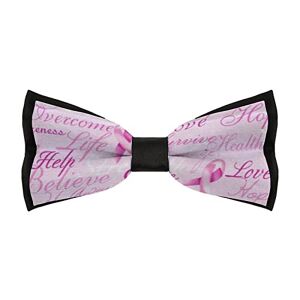 Baikutouanqy Cute Ribbon Breast Cancer Awareness Men's Bow Tie Adjustable Pre-tied Bowtie Work Party Wedding Bow Tie Gift