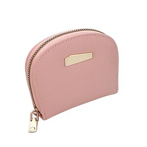 Shffuw Mens Western Wallets Fashion Multifunction Solid Color Card Neutral Women Zipper Purse Wallet Budget Wallet System (Pink, One Size)