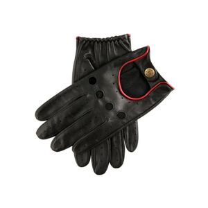 Dents Men's Leather Driving Glove Black/Berry Small