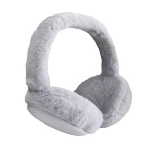 IHCEMIH Ear Muffs, Women Earmuffs Fluffy Plush Foldable Earmuff Adults Winter Accessories Soft Ear Warmers Running Skiing Ears Covers Protectors from Wind Cold Outdoor Gift for Ladies Girls Men Grey