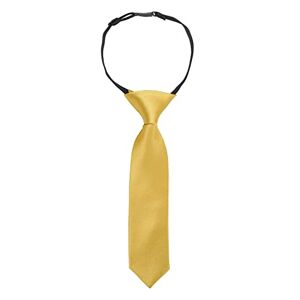 DQT Plain Satin Pre-Tied Elasticated Adjustable Neck Tie for Boys 0-2 Years Old - Gold