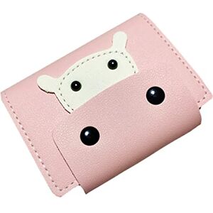 Shffuw Nylon Wallet Fashion Lady Cute Cartoon Cow Leather Solid Color Purse Multi Card ID Bag Womens Wallet Plus Case Leather Wallet (RD2, One Size)