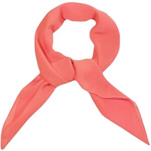 WESTEND CHOICE Square Chiffon Scarves Women Plain Neck Scarf 50s Retro lightweight Bandana Wrap Square women's scarves 65 x 65 cm (Coral)