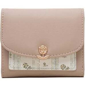 lylbfp PU Leather Wallet for Women, Ladies Purse Wallet Tri-Fold Card Holder Small Purse with Zipper Coin Pocket. Women Small Purse for Cash, Cion, Card, Bill (Apricot#1)