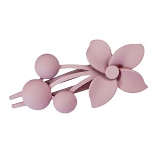 Qinlenyan Hair Claw for Thick Curly Olive Green Clip Frosted Texture Flower Decor Thin Non-slip Matte Finish Large Back Head Dark Pink