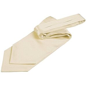 DQT Plain Satin Wedding Self-Tie Ascot Cravat for Men - Champagne