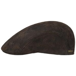 Stetson Madison Leather Flat Cap Men’s – Vintage-Style Ivy hat – Peaked Cap with Cotton Lining – Summer/Winter Cap – Flat Cap Brown L (58-59 cm)