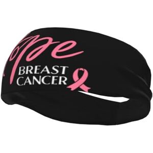 Zhrrzk Breast Cancer Awareness Pink Ribbon Hope Sports Sweat Headbands For Men Women Non Slip Wicking Hair Bands For Running,Yoga,Cycling Unisex