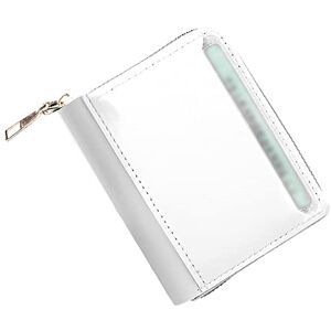 Shffuw Phone Wallet for Women Fashion Women ID Short Wallet Solid Color Bag Zipper Purse Multiple Card Slots Clutch Bag Womens Wallet with Checkbook Holder and Change Purse (White, One Size)