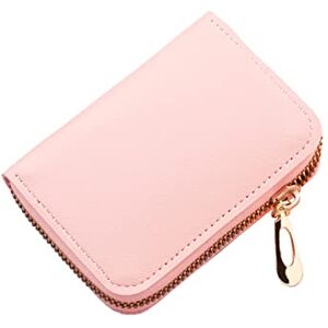 ACemt Stick on Wallet Fashion ID Short Wallet Solid Color Women Zipper Purse Multiple Card Slots Clutch Bag S8 Case Wallet (Pink, One Size)