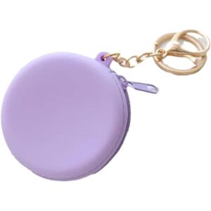 Youpo Key Pack Leather Keychain Cartoon Portable Round Silicone Coin Purse Coin Storage Bag Wallet Key Case (Color : Blauw) (Color : Blue) (Color : Purple)