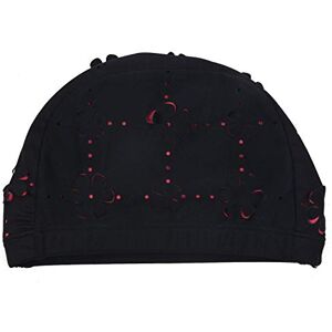 Torribala New Womens Retro Summer Swimming Cap Flower Floral Hollow Bathing Hat Black