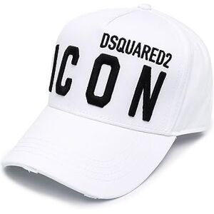 Dsquared2 Icon Cap (Colour : White And Black - Size : One )