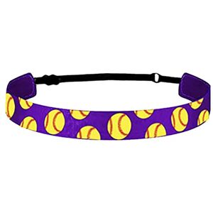 Generic Girls Sports Hairband Elastic Non Slip Headband Baseball Softball Hairband Running Headband Hair Accessories Temporary Color Hair Chalk Thin Sports Headband Non Slip (Purple, One Size)