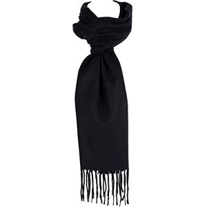 Hat To Socks Super Soft Classic Plain Winter Scarf for Men and Women (Black)