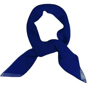 WESTEND CHOICE Square Chiffon Scarves Women Plain Neck Scarf 50s Retro lightweight Bandana Wrap Square women's scarves 65 x 65 cm (Royal blue)