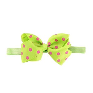 UIFLQXX Toddler Baby Girls Headband Dot Prints Bowknot Elastic Hair Band For Infant Baby Large Bow Headbands Nylon Rubber Hair Bands (B, One Size)