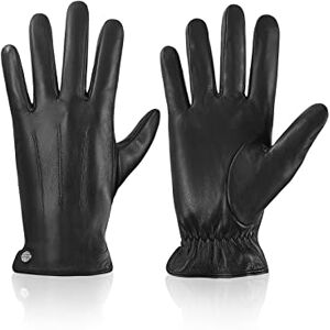 Vislivin Mens Leather Winter Gloves Touchscreen Leather Gloves Driving Glove Fleece Lined Black-2 XXL