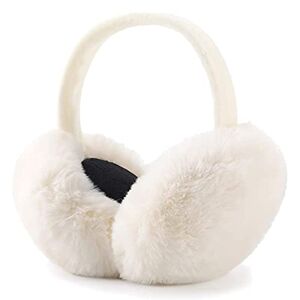 Devin Trade ALIBRAHIM Ear Muffs for Men & Women - Winter Ear Warmers - Classic Fleece Unisex Winter Warm Earmuffs - Windproof Plush Earmuffs Foldable For Boy/Girl - White