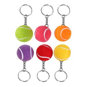 Yosoo Health Gear Mini Tennis Ball Keyring, Cute Tennis Ball Keychain, 6PCS Creative Sports Keychain for Men Women Tennis Ball Keyring Pendant Decoration Gift for Bags Key 4cm