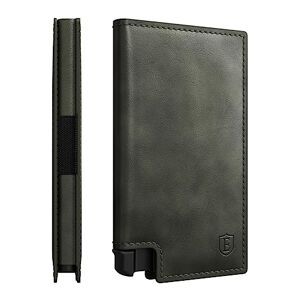 Ekster Parliament Leather Card Holder Wallet Smart RFID Wallet for Men Minimalist & Slim Wallet with Quick Card Access Metal Card Holder (Juniper Green)