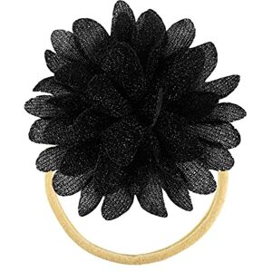 Generic Baby Children's Solid Color Girl Big Flower Soft Headband Handmade Sunflower Nylon Elastic Headband Solid Stretch Flower Baby Headwear Infant Hairband Girls Kids Hair accessories (L, One Size)