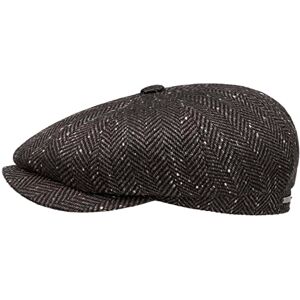 Stetson Hatteras Bright Spots Cashmere Flat Cap Men - Made in The EU Newsboy with Peak, Lining, Lining Autumn-Winter - 61 cm Brown