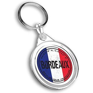 Destination Vinyl ltd 1 x Round Photo Keyring Bordeaux France Flag Circle Keychain Keyring Charm #59425