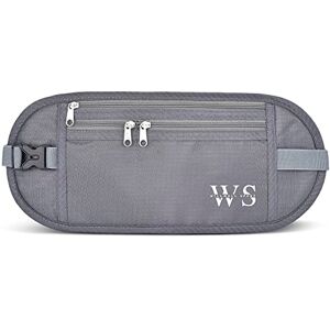 WILLWELL SPORT Money Belt Passport Holder RFID Blocking Waterproof Fabric Grey