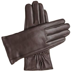 Downholme Vegan Leather Gloves for Women (Brown, XL)